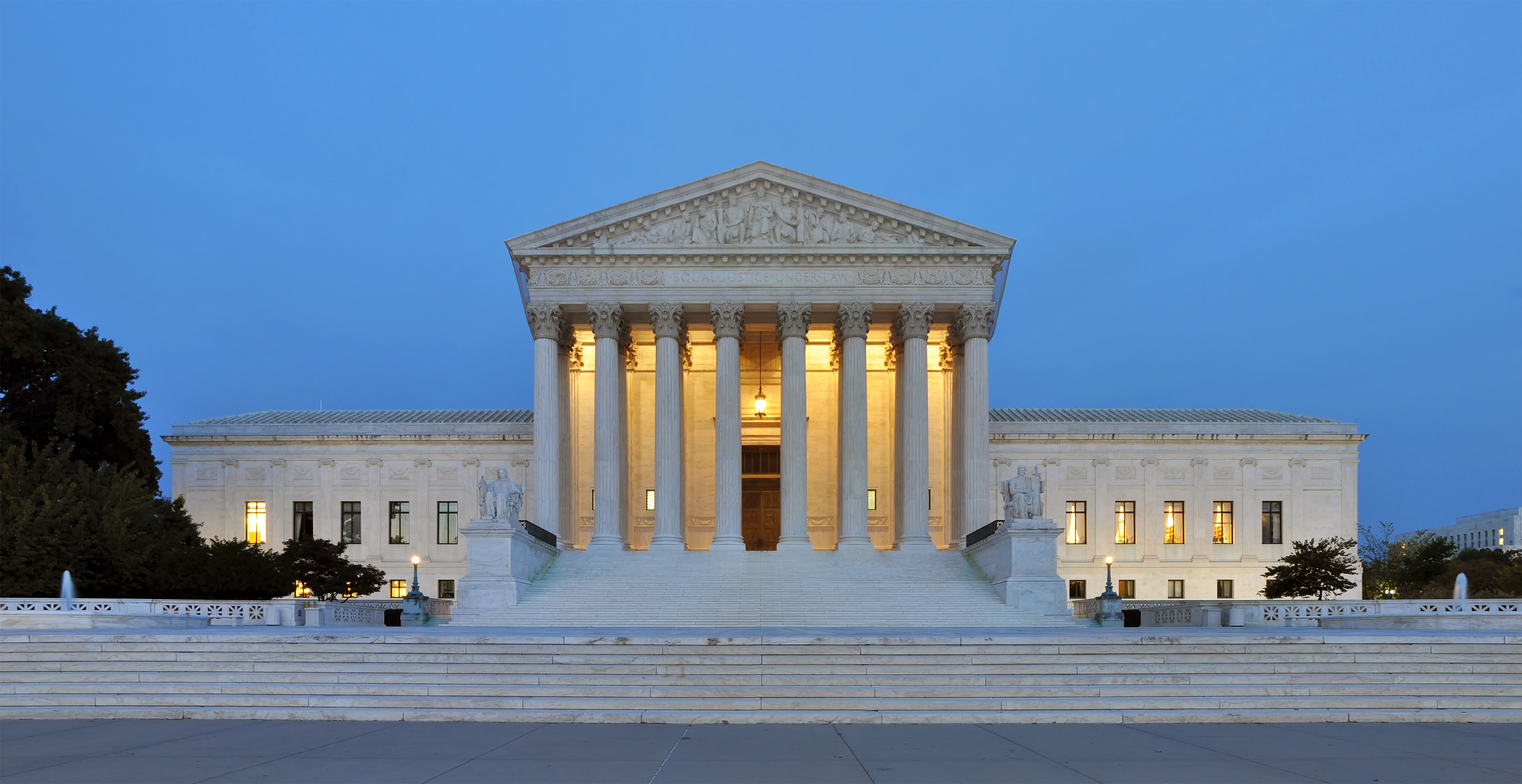 US Supreme court steps at dusk